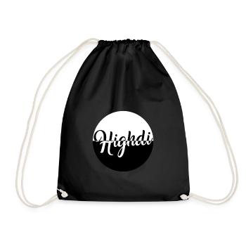 Highdi High di Heidi | Gras | Kiffer-Design - Turnbeutel - Schwarz - Vorne
