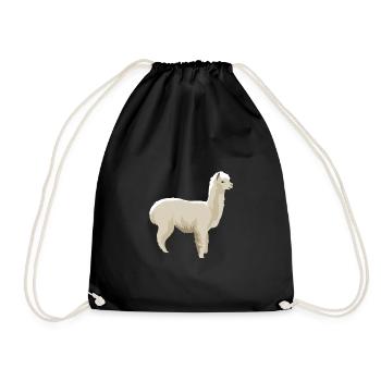 Lama alpaga alpaga laine nature animal cadeau doux - Sac de sport léger - noir - Devant
