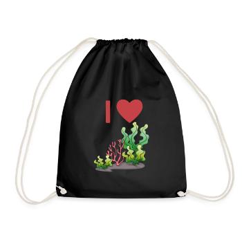 I love algae | Alge Tang Seaweed Botany - Drawstring Bag - black - Front