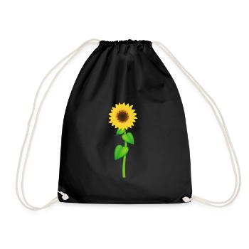 Sonnenblume Sonnenblumen Sonnenblumenkerne - Turnbeutel - Schwarz - Vorne
