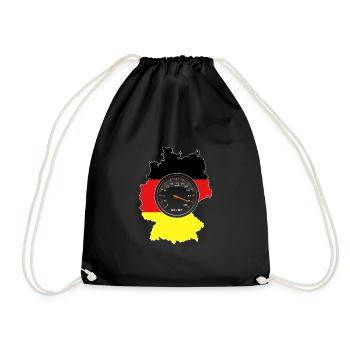 No speed limit on German motorways - Drawstring Bag - black - Front