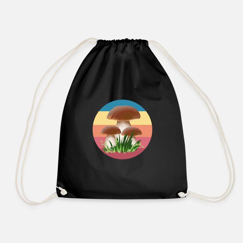 Les cèpes ramassent des champignons cueilleurs de champignons - Sac de sport léger - noir