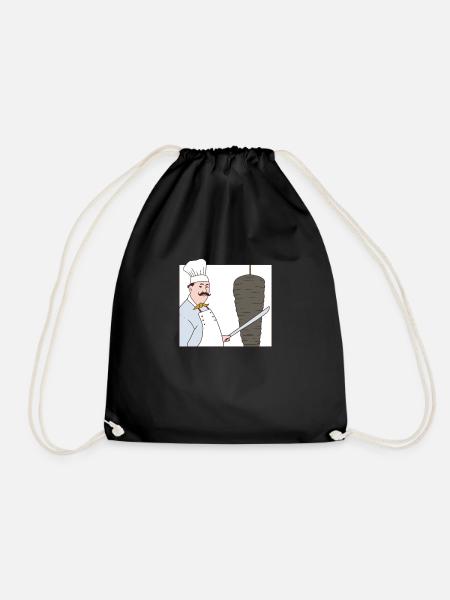 cuisine orientale, kebab, kabob, kebab et kebab - Sac de sport léger - noir