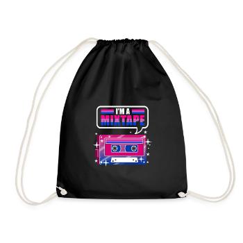 In the A Mixtape Bi Pride - Drawstring Bag - black - Front
