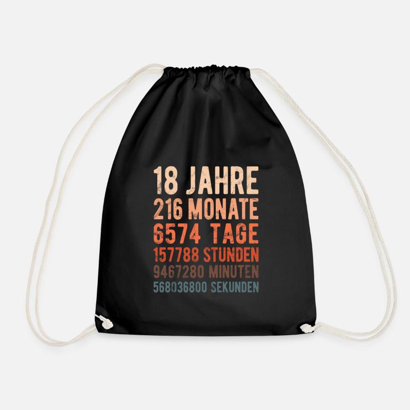 18. Geburtstag - 18 Jahre - Turnbeutel - Schwarz