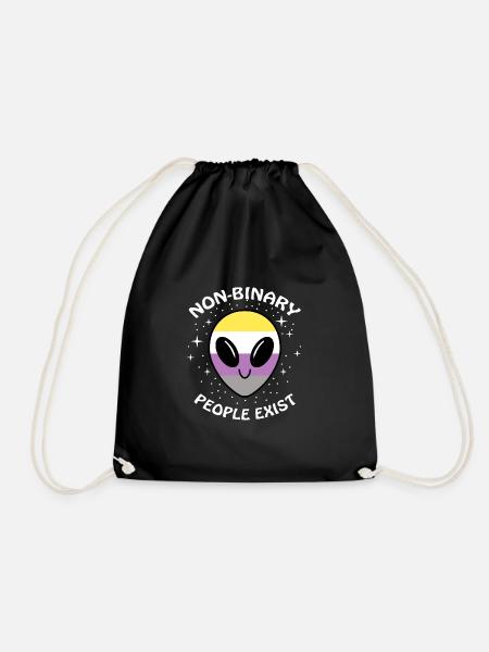 Non-Binary People Exist Nonbinary Pride - Turnbeutel - Schwarz