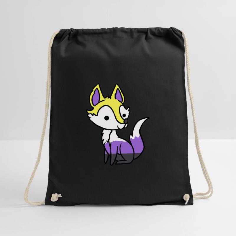 Nonbinary Fox Nonbinary Pride Drawstring Bag