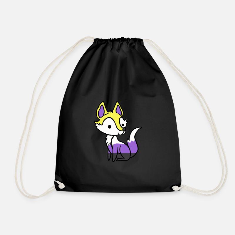 Nonbinärer Fuchs Nonbinary Pride - Turnbeutel - Schwarz