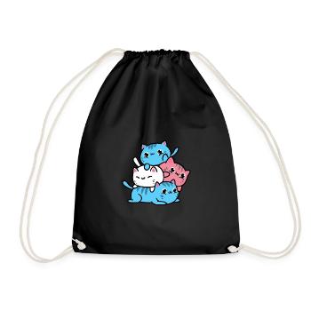 Cadeau de chats Trans Pride pour les personnes transgenres - Sac de sport léger - noir - Devant