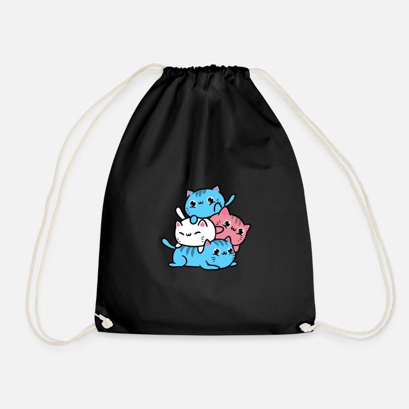 Trans Pride Katzen Geschenk für Transgender - Turnbeutel - Schwarz