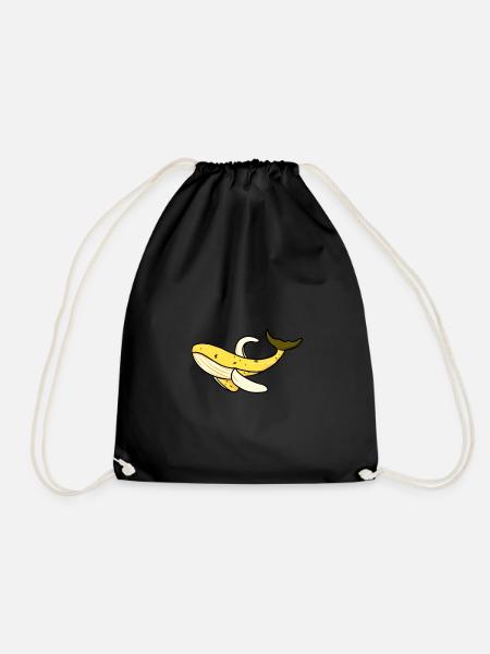 Cadeau Banana Whale Banana - Sac de sport léger - noir