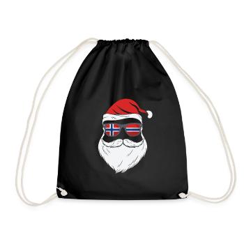 Norway Flag Cool Santa Xmas Sunglasses - Drawstring Bag - black - Front