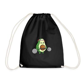 Avocado Deadlifts for Fitness Trainers - Drawstring Bag - black - Front