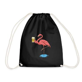 Flamingo boit un cadeau de bière pour les amateurs de bière - Sac de sport léger - noir - Devant