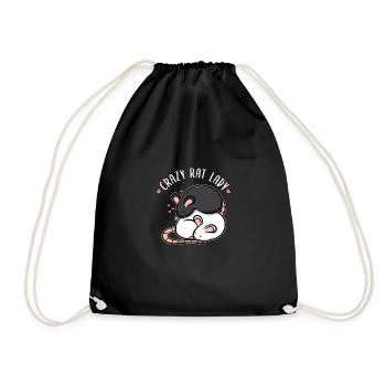 Crazy Rat Lady Rat mignon - Sac de sport léger - noir - Devant