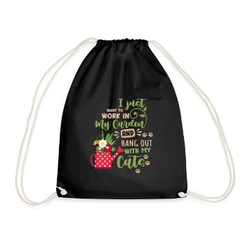 I Just Want To Work In My Garden And Hangout With - Turnbeutel - Schwarz - Vorne