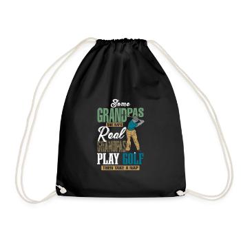 Grandpa Golfer - Funny Golf Grandpa - Turnbeutel - Schwarz - Vorne