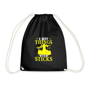 I Hit Things With Sticks Frunny Drummer - Sac de sport léger - noir - Devant