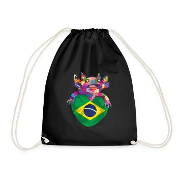 Brasilien Flagge Brasilianische Fahne Südamerika - Turnbeutel - Schwarz - Vorne