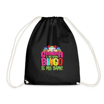 Grand-mère est mon nom Bingo est mon jeu Drôle Bingo - Sac de sport léger - noir - Devant