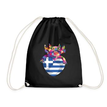 Greece Flag Hellas Athens Greek Flag - Drawstring Bag - black - Front