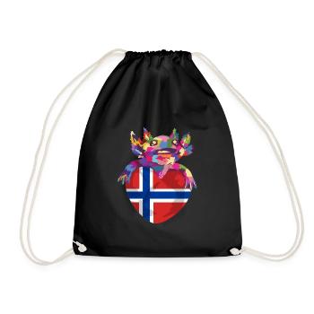 Norway Flag Scandinavia Norwegian Flag - Drawstring Bag - black - Front