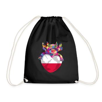 Poland Flag Used Look Polska Polish Flag - Drawstring Bag - black - Front