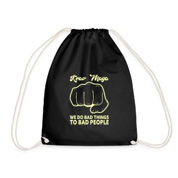 Krav Maga Bad People Funny Israel Martial Arts - Drawstring Bag - black - Front