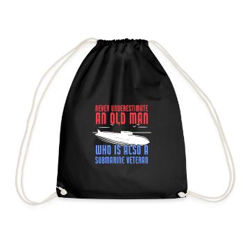 Submarine Veteran Patriotic Submariner Veteran - Drawstring Bag - black - Front