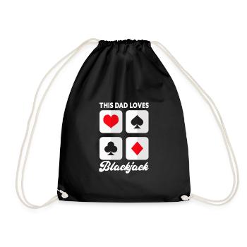 This Dad Loves Blackjack Funny 21 Blackjack Father - Turnbeutel - Schwarz - Vorne