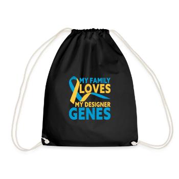 Ma famille aime mon syndrome de Down Designer Genes - Sac de sport léger - noir - Devant