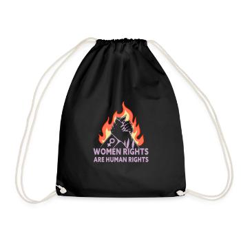 Women Rights Are Human Rights Feminist - Turnbeutel - Schwarz - Vorne