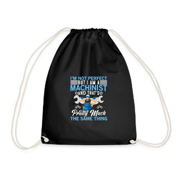 Funny Machinist Machine Operator - Drawstring Bag - black - Front