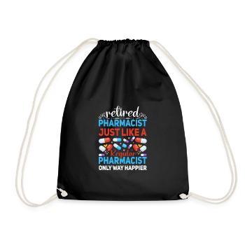 Funny Retired Pharmacist Retirement - Drawstring Bag - black - Front