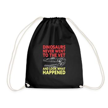 Funny Veterinary Dinosaur Veterinary Technician - Drawstring Bag - black - Front