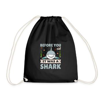 It Was A Shark Funny Amputee Prosthetic Surgery - Drawstring Bag - black - Front