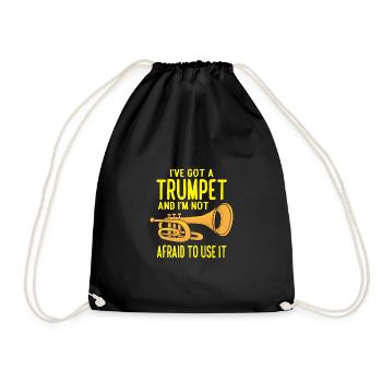 Funny Trumpeter Saying Trumpet Player Marching - Drawstring Bag - black - Front