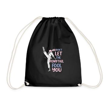 Don't Let The Ponytail Fool You Funny Karate - Drawstring Bag - black - Front