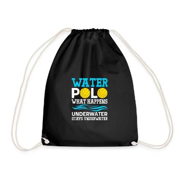 Water polo What happens underwater Stays - Turnbeutel - Schwarz - Vorne