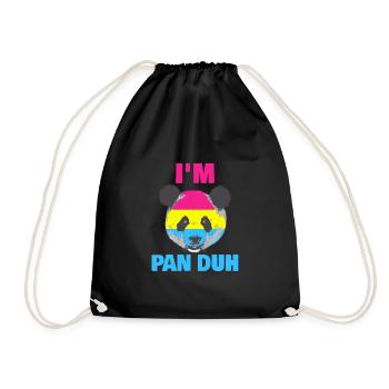 I'm Pan Duh Pansexual Panda LGBT Gay Pride - Drawstring Bag - black - Front