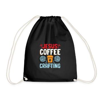 Jesus Coffee Crafting - Drawstring Bag - black - Front