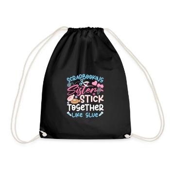 Scrapbooking Sisters Funny Crafting - Drawstring Bag - black - Front