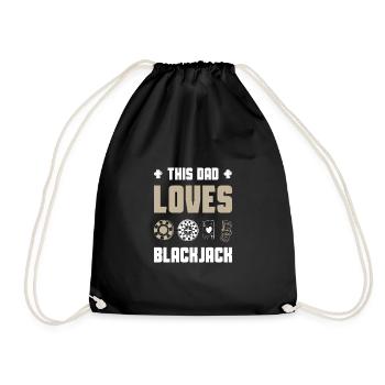 This Dad Loves Blackjack Funny 21 Blackjack Father - Turnbeutel - Schwarz - Vorne