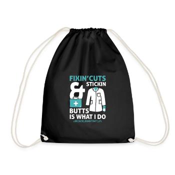 Assistant médical Fix Cuts Stickin Butts Drôle CMA - Sac de sport léger - noir - Devant