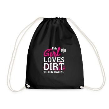 This Girl Loves Dirt Track Racing - Drawstring Bag - black - Front