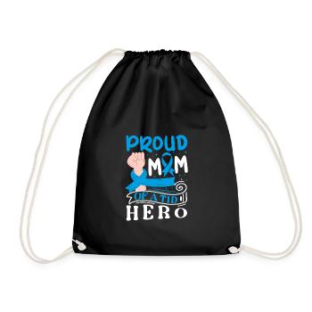 Fière maman d’un héros du DT1 Sensibilisation au diabète de type 1 - Sac de sport léger - noir - Devant