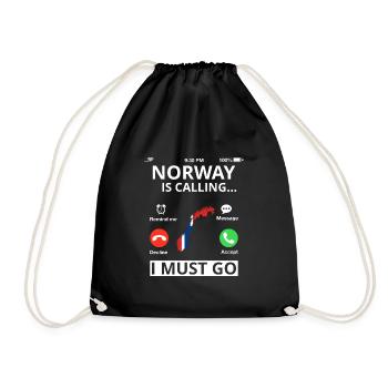 Norwegen Flagge Skandinavien Norwegische Fahne - Turnbeutel - Schwarz - Vorne