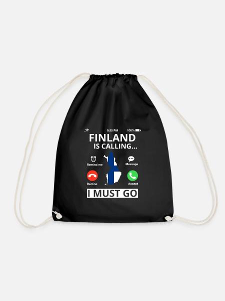 Finnland Flagge Suomi Finnische Fahne Used Look - Turnbeutel - Schwarz