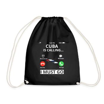 Kuba Flagge Karibik Urlaub Cuba Reise Havanna - Turnbeutel - Schwarz - Vorne