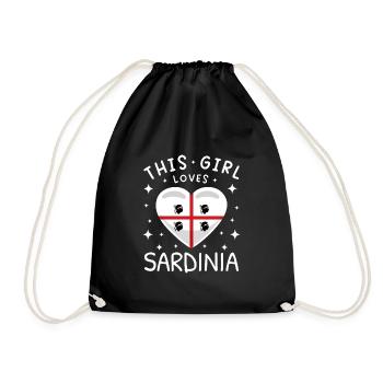 Sardinien Flagge Sardische Fahne Sardegna Fahne - Turnbeutel - Schwarz - Vorne